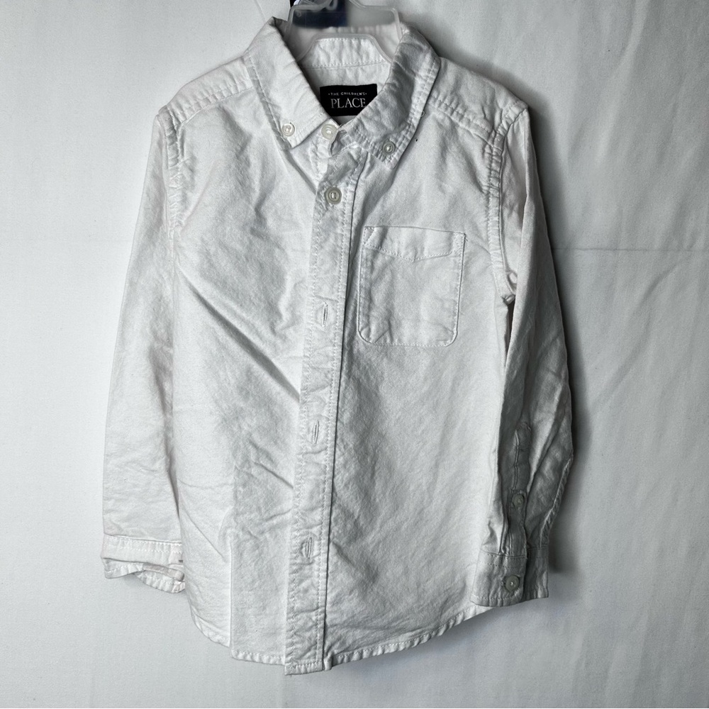 005 The Children's Place White Casual Button-Down Shirt Boys Toddlers Size 4T